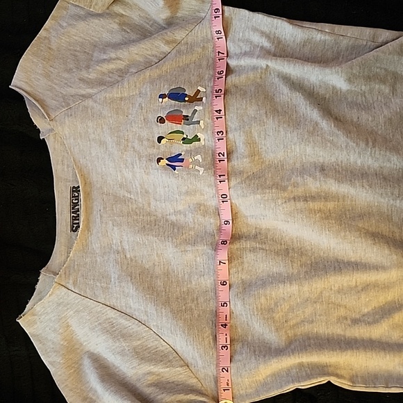 Netflix MD Stranger Things Gray Off-the-Shoulder Sweater - Picture 9 of 11
